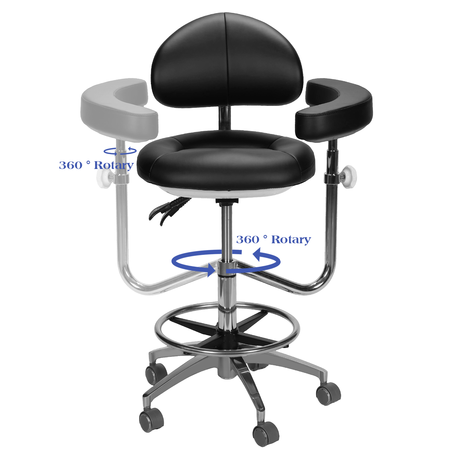 Medical Lab Chair - Ergonomiczny stołek dentystyczny z regulacją wysokości,